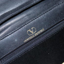VALENTINO Shoulder Bag Leather Black Gold Auth bs27994-18