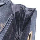 VALENTINO Shoulder Bag Leather Black Gold Auth bs27994-12