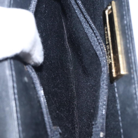 VALENTINO Shoulder Bag Leather Black Gold Auth bs27994