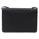 VALENTINO Shoulder Bag Leather Black Gold Auth bs27994-2