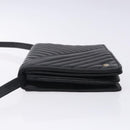 VALENTINO Shoulder Bag Leather Black Gold Auth bs27994-4