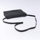 VALENTINO Shoulder Bag Leather Black Gold Auth bs27994-7