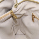 Salvatore Ferragamo Vala Hand Bag Leather Gray Gold Auth bs27995-19