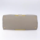 Salvatore Ferragamo Vala Hand Bag Leather Gray Gold Auth bs27995-5