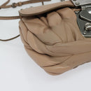 Miu Miu Matelasse Chain Shoulder Bag Leather Pink Silver Auth bs27996-10