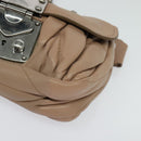 Miu Miu Matelasse Chain Shoulder Bag Leather Pink Silver Auth bs27996-11