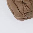 Miu Miu Matelasse Chain Shoulder Bag Leather Pink Silver Auth bs27996-12