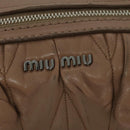 Miu Miu Matelasse Chain Shoulder Bag Leather Pink Silver Auth bs27996-14