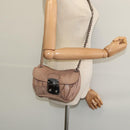 Miu Miu Matelasse Chain Shoulder Bag Leather Pink Silver Auth bs27996-24