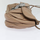 Miu Miu Matelasse Chain Shoulder Bag Leather Pink Silver Auth bs27996-5