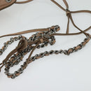 Miu Miu Matelasse Chain Shoulder Bag Leather Pink Silver Auth bs27996-7