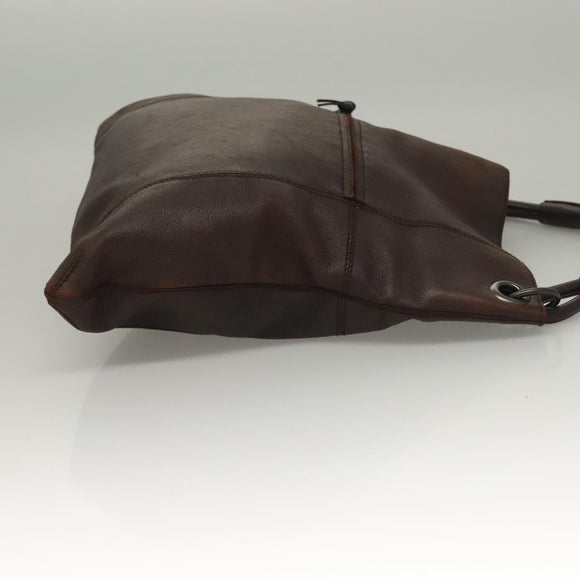 BOTTEGA VENETA Shoulder Bag Leather Brown Auth bs27997