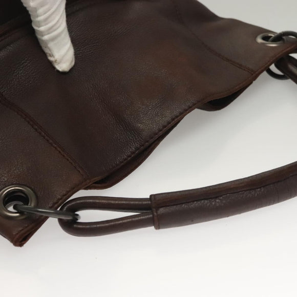 BOTTEGA VENETA Shoulder Bag Leather Brown Auth bs27997