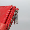 BOTTEGA VENETA INTRECCIATO Bifold Wallet Leather Red Auth bs28002-8