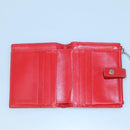 BOTTEGA VENETA INTRECCIATO Bifold Wallet Leather Red Auth bs28002-9