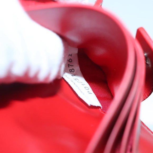 BOTTEGA VENETA INTRECCIATO Bifold Wallet Leather Red Auth bs28002