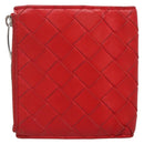 BOTTEGA VENETA INTRECCIATO Bifold Wallet Leather Red Auth bs28002-2