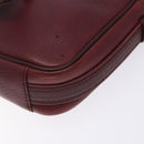 CARTIER Shoulder Bag Leather Bordeaux Gold Auth bs28003-9