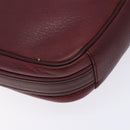 CARTIER Shoulder Bag Leather Bordeaux Gold Auth bs28003-14
