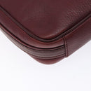 CARTIER Shoulder Bag Leather Bordeaux Gold Auth bs28003-16