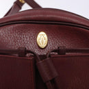 CARTIER Shoulder Bag Leather Bordeaux Gold Auth bs28003-17
