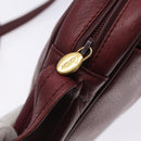 CARTIER Shoulder Bag Leather Bordeaux Gold Auth bs28003-11