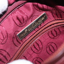 CARTIER Shoulder Bag Leather Bordeaux Gold Auth bs28003-18