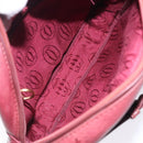 CARTIER Shoulder Bag Leather Bordeaux Gold Auth bs28003-12