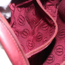 CARTIER Shoulder Bag Leather Bordeaux Gold Auth bs28003-21