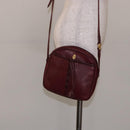 CARTIER Shoulder Bag Leather Bordeaux Gold Auth bs28003-23