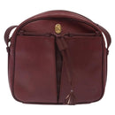 CARTIER Shoulder Bag Leather Bordeaux Gold Auth bs28003-13