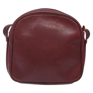 CARTIER Shoulder Bag Leather Bordeaux Gold Auth bs28003 - 0