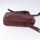 CARTIER Shoulder Bag Leather Bordeaux Gold Auth bs28003-3