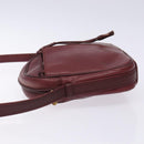 CARTIER Shoulder Bag Leather Bordeaux Gold Auth bs28003-4