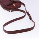 CARTIER Shoulder Bag Leather Bordeaux Gold Auth bs28003-7