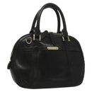 BURBERRY Hand Bag Leather Black Gold Auth bs28007-1