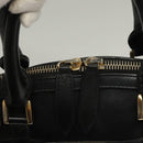 BURBERRY Hand Bag Leather Black Gold Auth bs28007-14