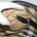 BURBERRY Hand Bag Leather Black Gold Auth bs28007-20