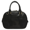 BURBERRY Hand Bag Leather Black Gold Auth bs28007-3