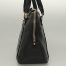 BURBERRY Hand Bag Leather Black Gold Auth bs28007-4