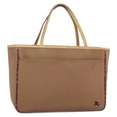 BURBERRY Blue Label Tote Bag Canvas Beige Silver Auth bs28008-1