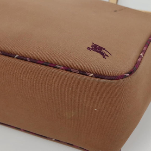 BURBERRY Blue Label Tote Bag Canvas Beige Silver Auth bs28008