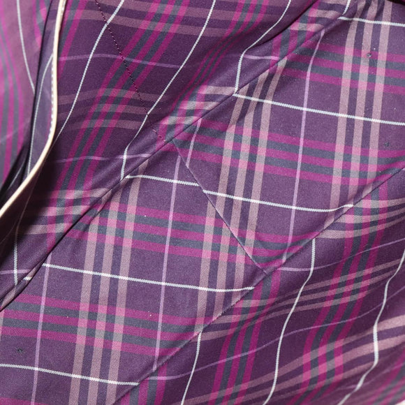 BURBERRY Blue Label Tote Bag Canvas Beige Silver Auth bs28008