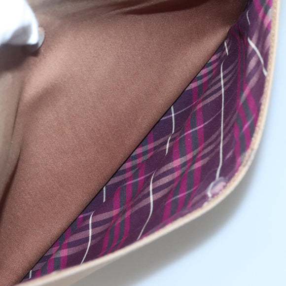 BURBERRY Blue Label Tote Bag Canvas Beige Silver Auth bs28008