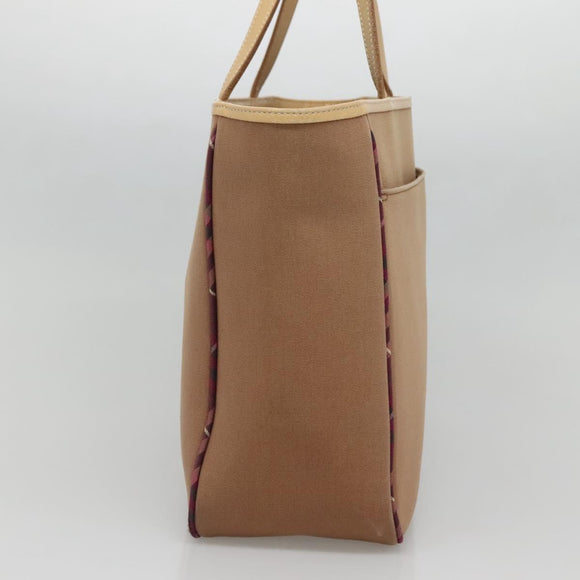 BURBERRY Blue Label Tote Bag Canvas Beige Silver Auth bs28008