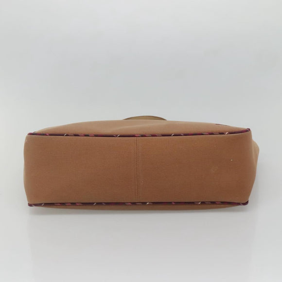 BURBERRY Blue Label Tote Bag Canvas Beige Silver Auth bs28008