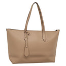 BURBERRY Tote Bag Leather Beige Gold Auth bs28011-1