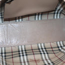 BURBERRY Tote Bag Leather Beige Gold Auth bs28011-11