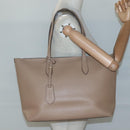 BURBERRY Tote Bag Leather Beige Gold Auth bs28011-23