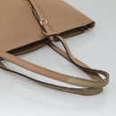 BURBERRY Tote Bag Leather Beige Gold Auth bs28011-7
